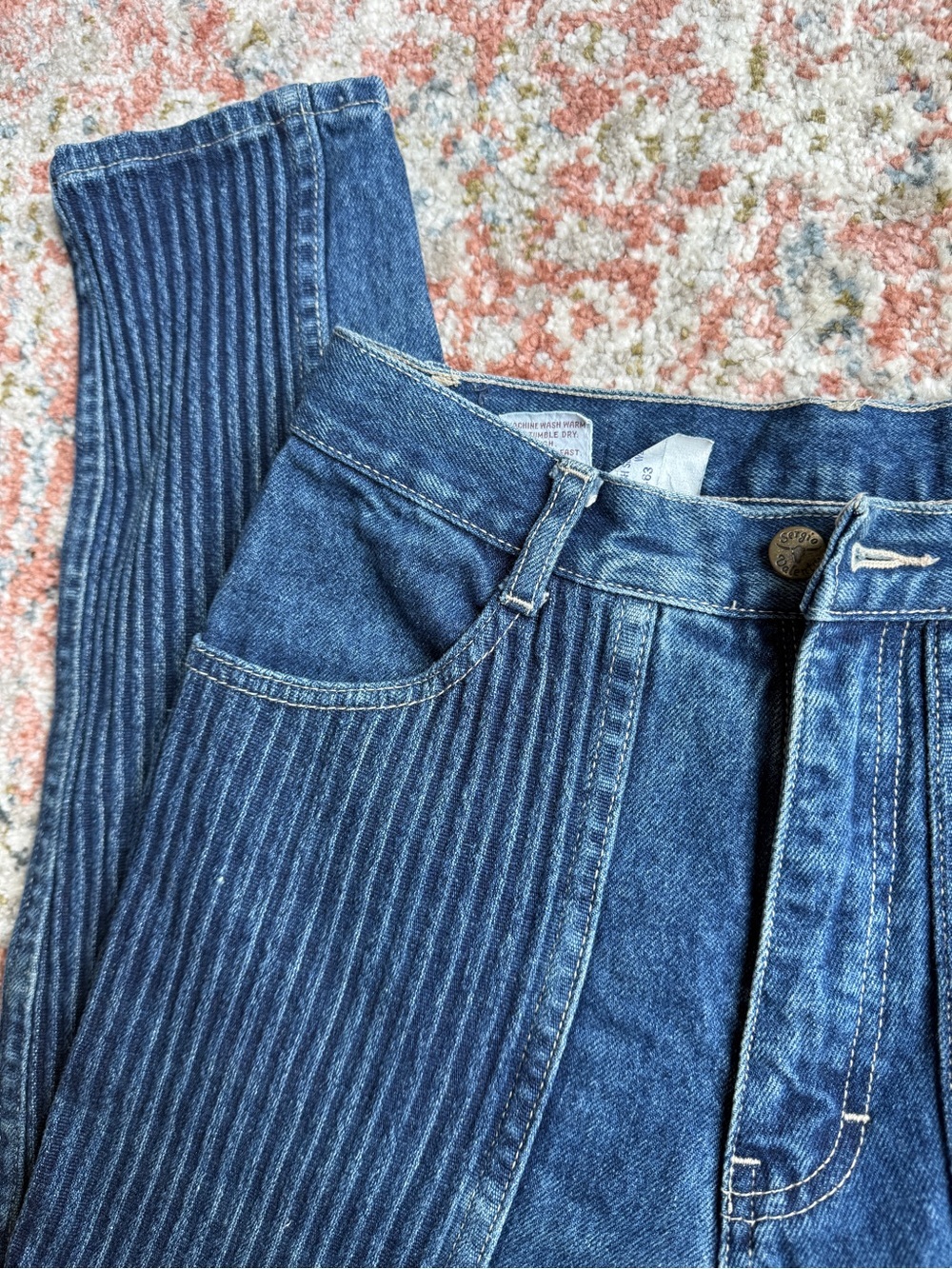 Vintage 80s Sergio Valente Ribbed Panel Jeans - Picture 2 of 6